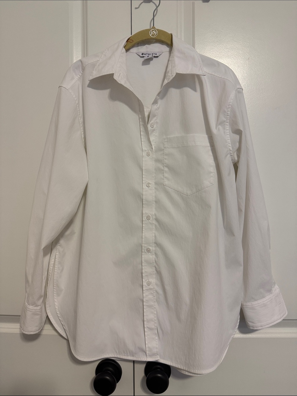 Athleta White Long-Sleeve Button-Down Shirt